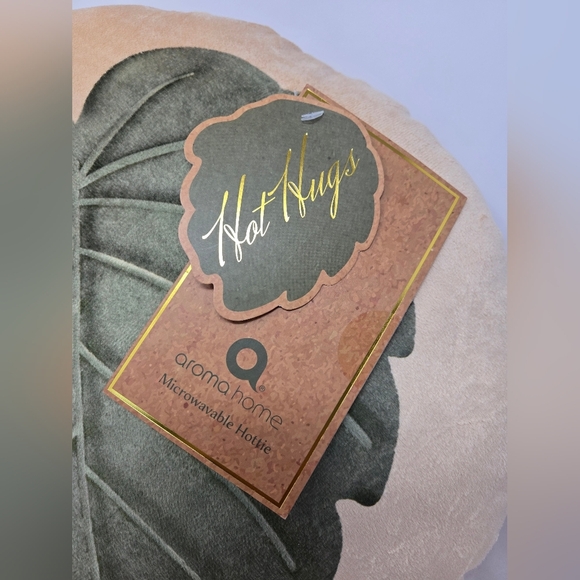 Aroma Home Leaf Design Round Pillow Microwaveable Beads Inside Hot Hugs Plush - Picture 2 of 9